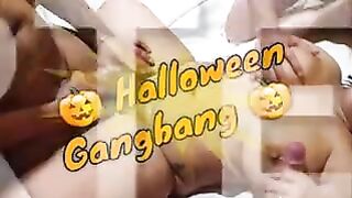 Gang Bang on Halloween - I got fuck into a hotel