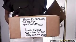 Black Package Delivery September Reign Makes Slutty Vanessa Vega Squirt Multiple Times